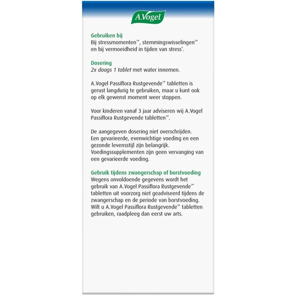 A.Vogel Passiflora Stemmingswisselingen2* Rustgevende1* Tabletten