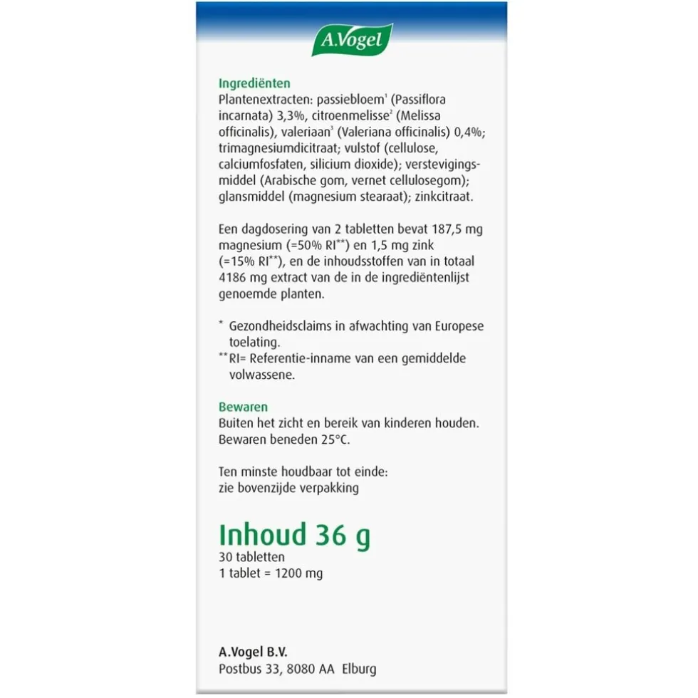 A.Vogel Passiflora Stemmingswisselingen2* Rustgevende1* Tabletten