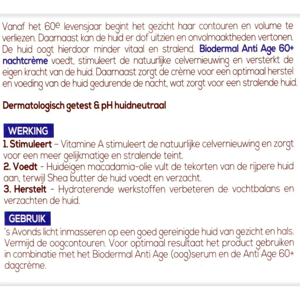 Biodermal Anti Age 60+ Nachtcrème