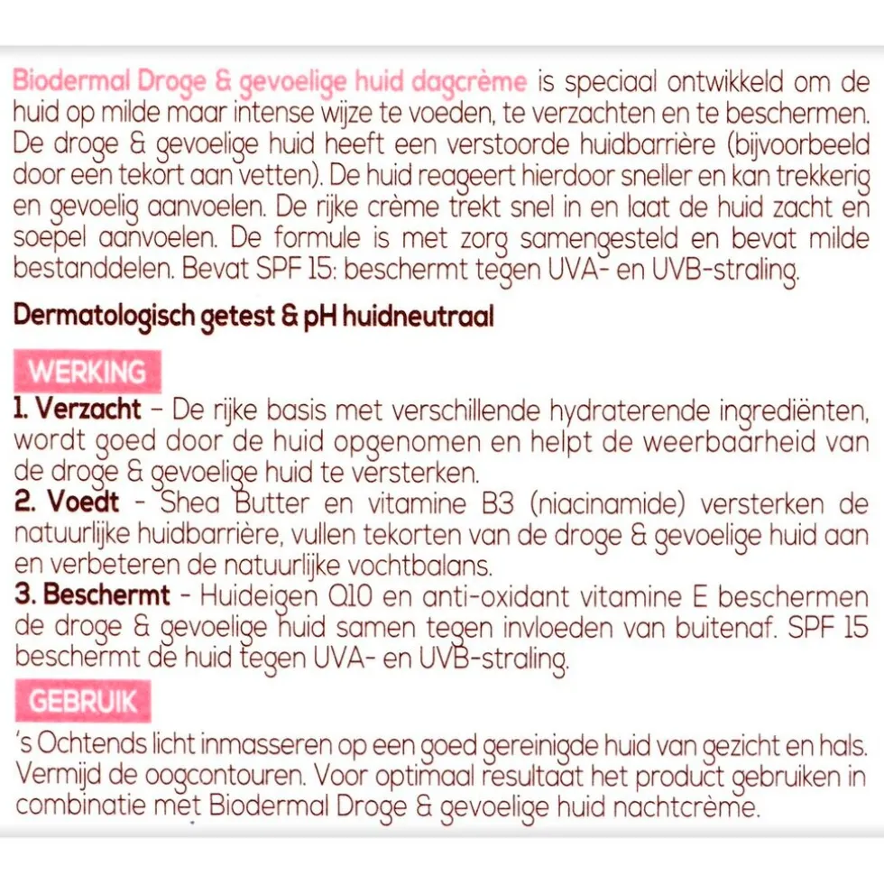 Biodermal Dagcrème voor de Droge en Gevoelige Huid