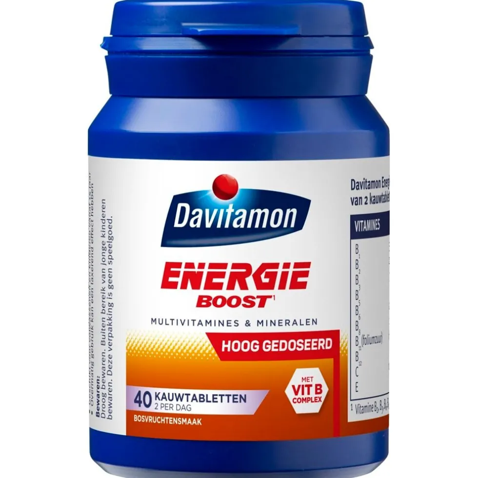 Davitamon Energie Boost¹ Hooggedoseerde Bosvruchten Kauwvitaminen