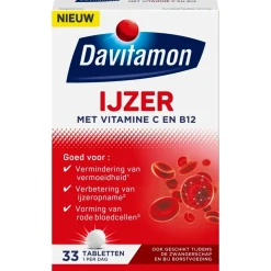 Davitamon Ijzer met Vitamine C en B12 Tabletten