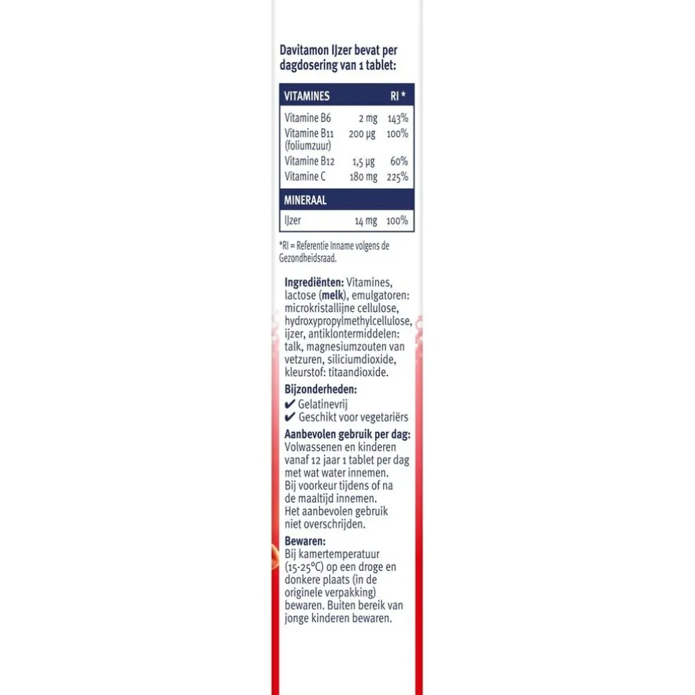 Davitamon Ijzer met Vitamine C en B12 Tabletten