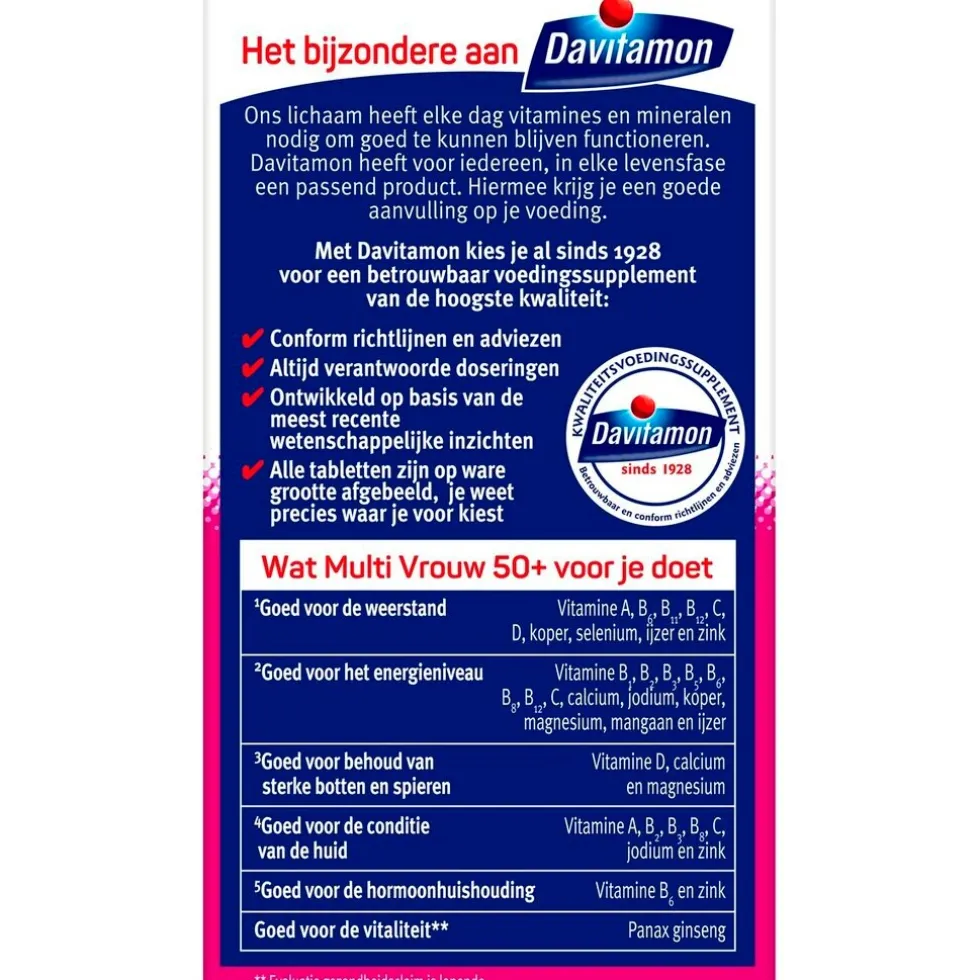 Davitamon Multi Vrouw 50+ Tabletten