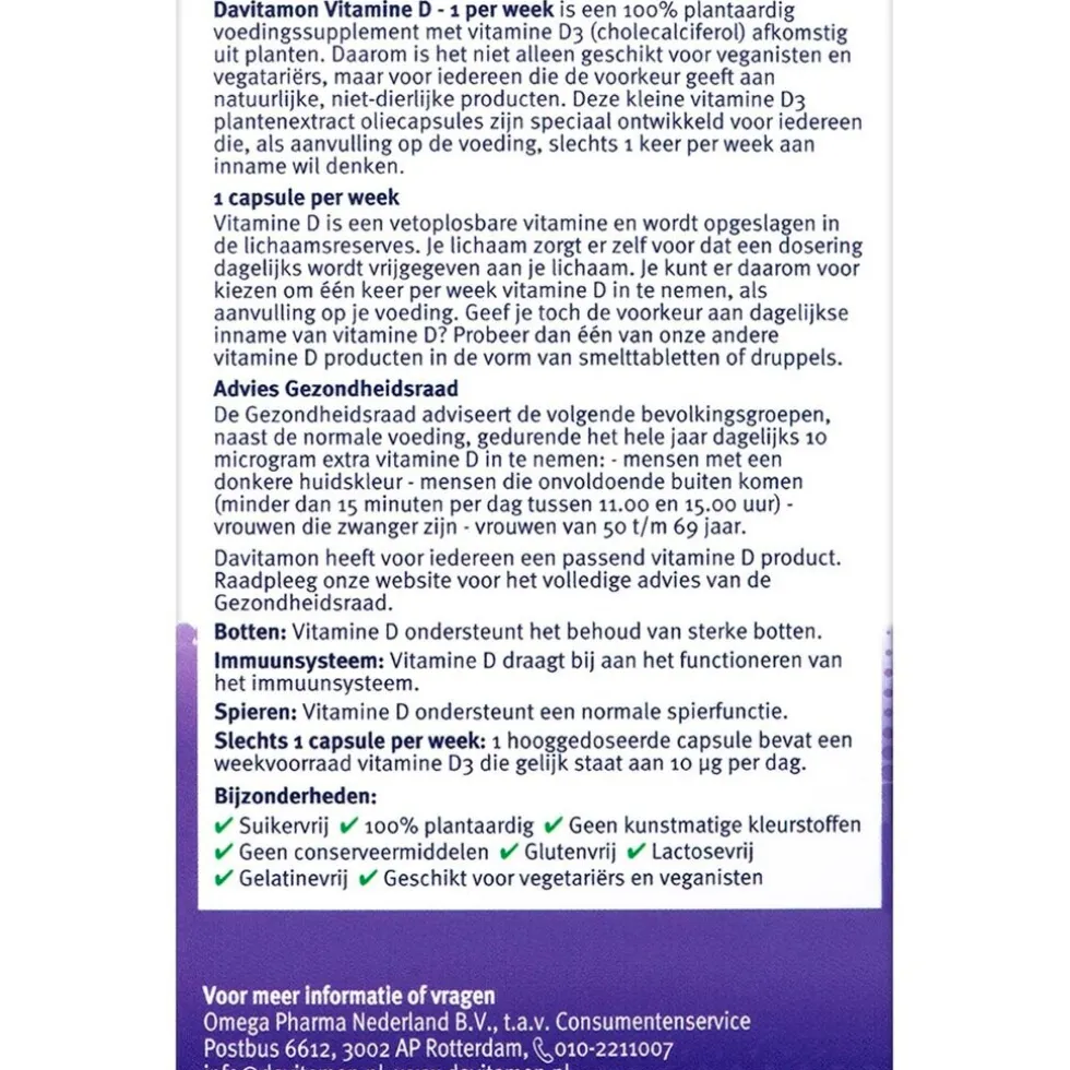 Davitamon Vitamine D3 1 Per Week Capsules