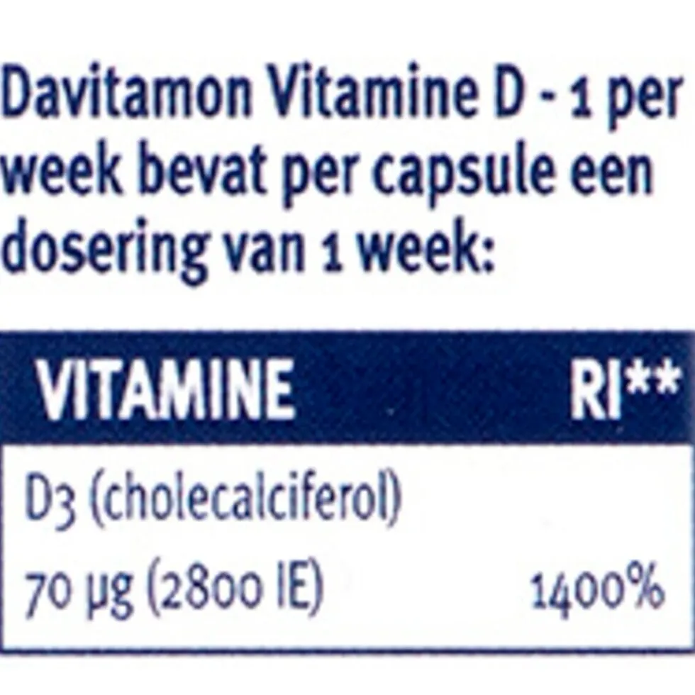 Davitamon Vitamine D3 1 Per Week Capsules