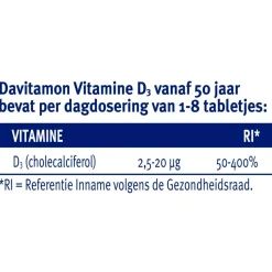 Davitamon Vitamine D3 Vanaf 50 Jaar Tabletten