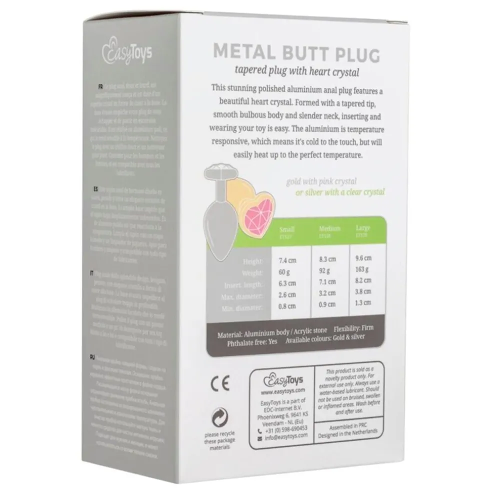 EasyToys Buttplug met Zilverkleurig Hartje