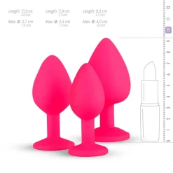 EasyToys Siliconen Buttplug Set met Diamant