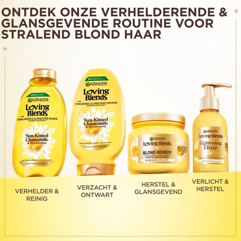 Garnier Loving Blends Sun-Kissed Chamomile & Bloemenhoning Verhelderende & Glansgevende Conditioner