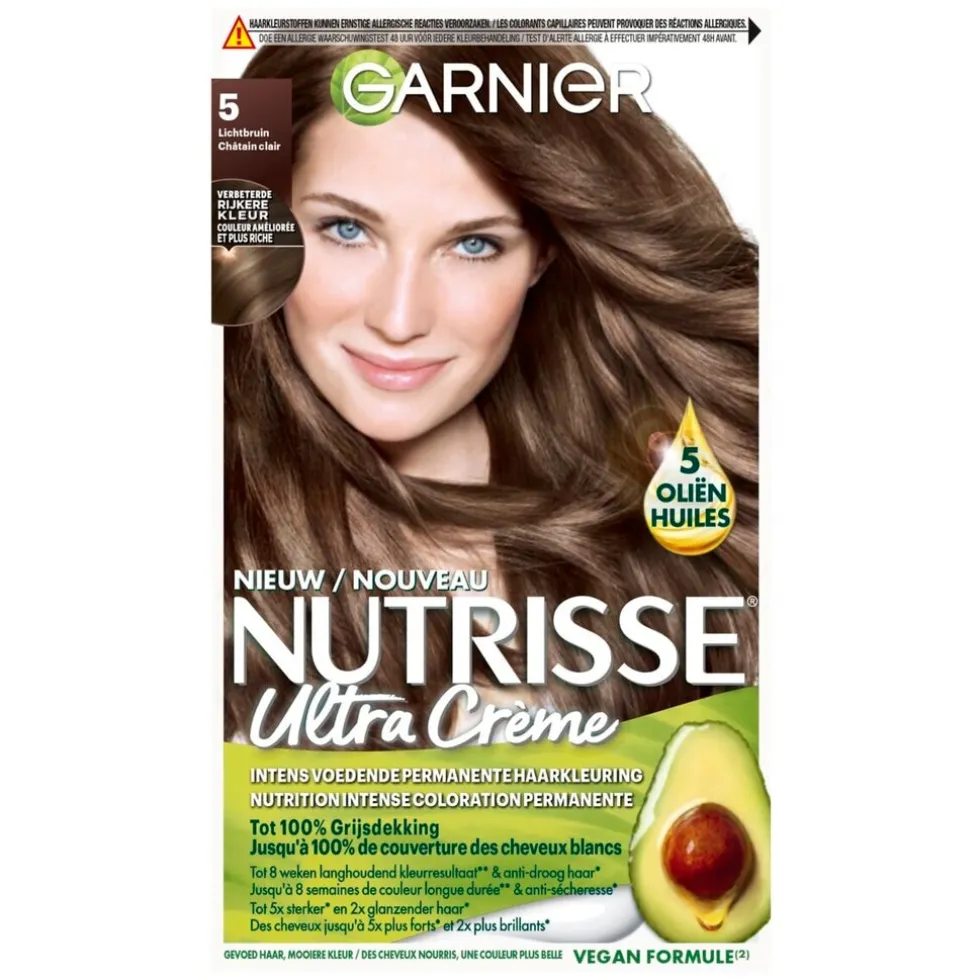 Garnier Nutrisse Ultra Crème 5 Lichtbruin Permanente Haarkleuring