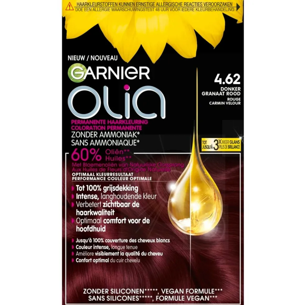 Garnier Olia 4.62 Donker Granaatrood Permanente Haarkleuring