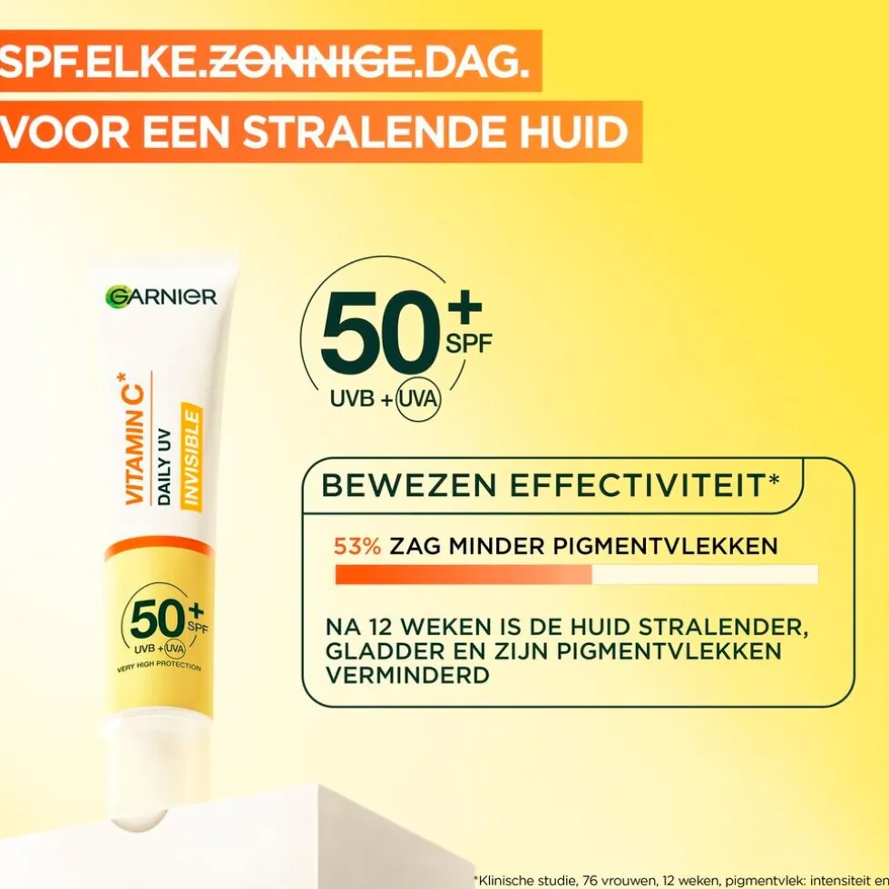 Garnier Vitamine C SPF50+ Invisible Anti-Pigmentvlekken Daily UV Fluid
