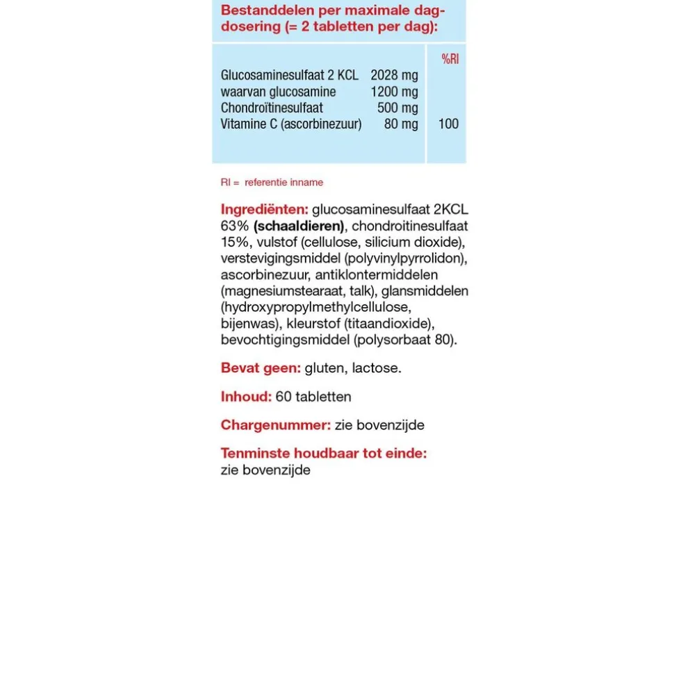 GluconCombi Glucosamine + Chondroïtine + Vitamine C Tabletten