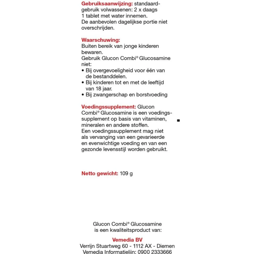 GluconCombi Glucosamine Chondroïtine/MSM+ Mangaan Tabletten