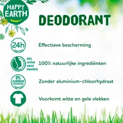 Happy Earth 100% Natural Pure Crystal Geurloze Deodorant Stick