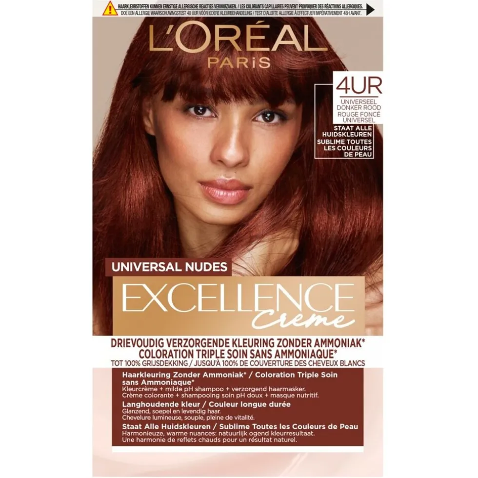L'Oréal Paris Excellence Creme Universal Nudes 4UR Universeel Donkerrood Haarkleuring