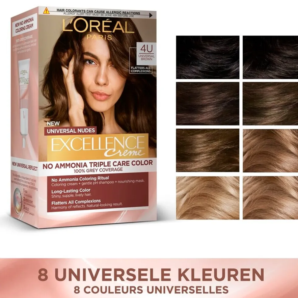 L'Oréal Paris Excellence 5U Nudes Lichtbruin Permanente Haarverf