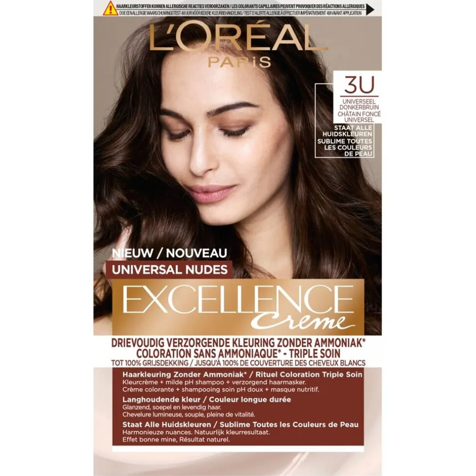 L'Oréal Paris Excellence 3U Nudes Donkerbruin Permanente Haarverf