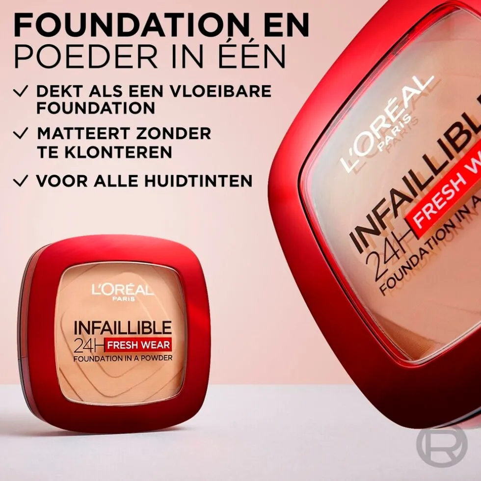 L'Oréal Paris Infaillible 24H Fresh Wear 220 Sand Foundation in a Powder