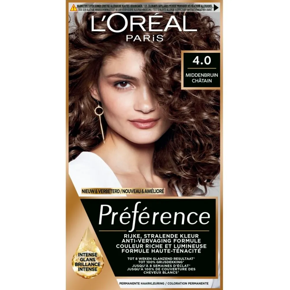 L'Oréal Paris Préférence 4 Middenbruin Permanente Haarkleuring