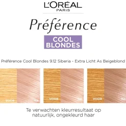 L'Oréal Paris Préférence Cool Blondes 9.12 Zeer Licht As Beigeblond Permanente Haarkleuring