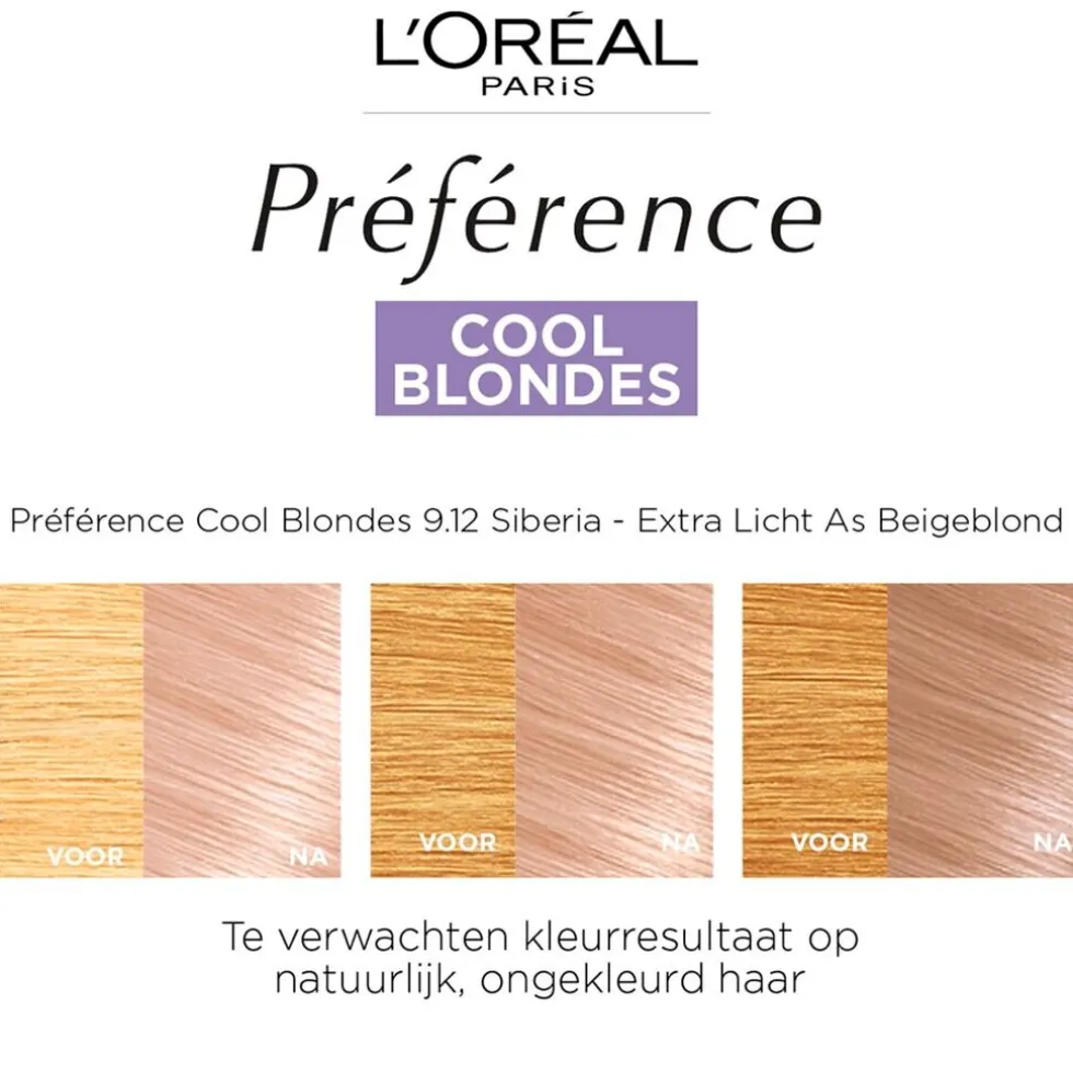 L'Oréal Paris Préférence Cool Blondes 9.12 Zeer Licht As Beigeblond Permanente Haarkleuring