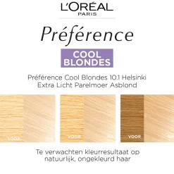 L'Oréal Paris Préférence Cool Blondes 10.1 Extra Licht Asblond Permanente Haarkleuring