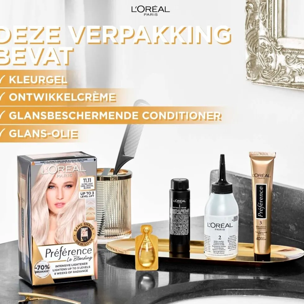 L'Oréal Paris Préférence Le Blonding 11.11 Ultra Licht Asblond Permanente Haarkleuring