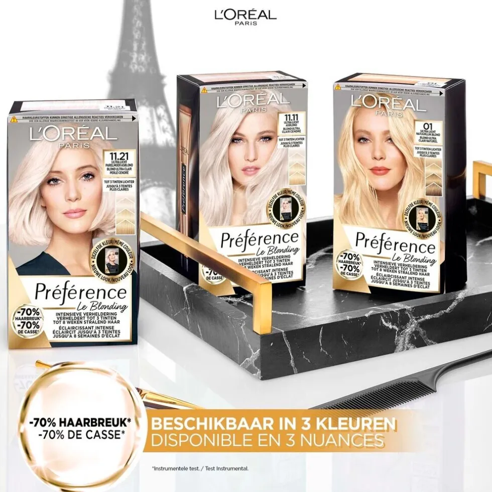L'Oréal Paris Préférence Le Blonding 11.21 Ultra Licht Parelmoer Asblond Permanente Haarkleuring