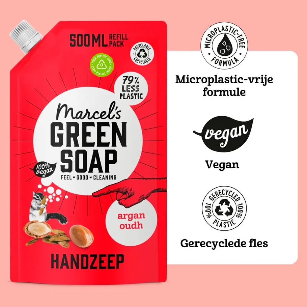 Marcel's Green Soap Argan & Oudh Handzeep Navulling