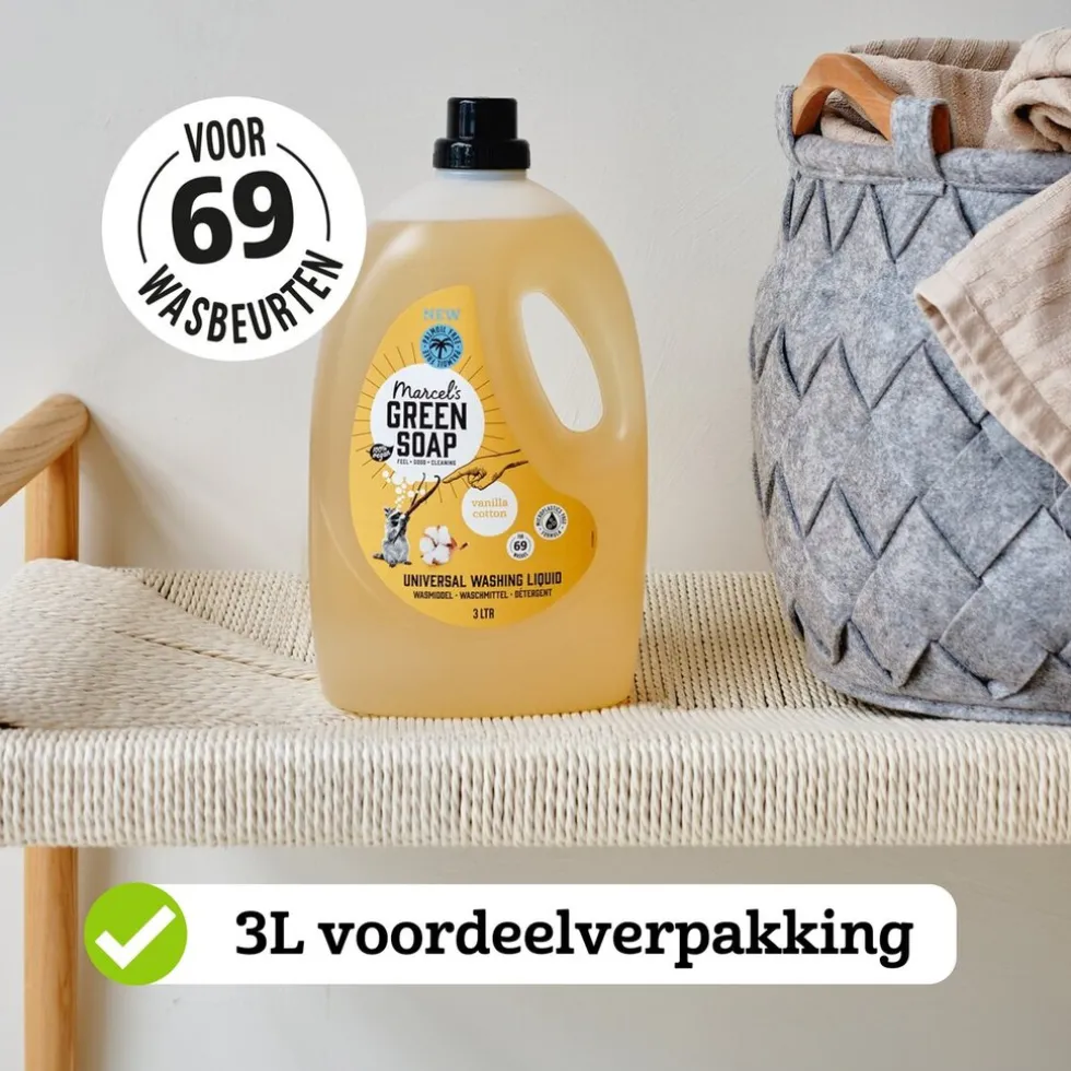 Marcel's Green Soap Vanille & Katoen Vloeibaar Wasmiddel