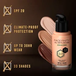 Max Factor Facefinity All Day Flawless N45 Warm Almond Foundation