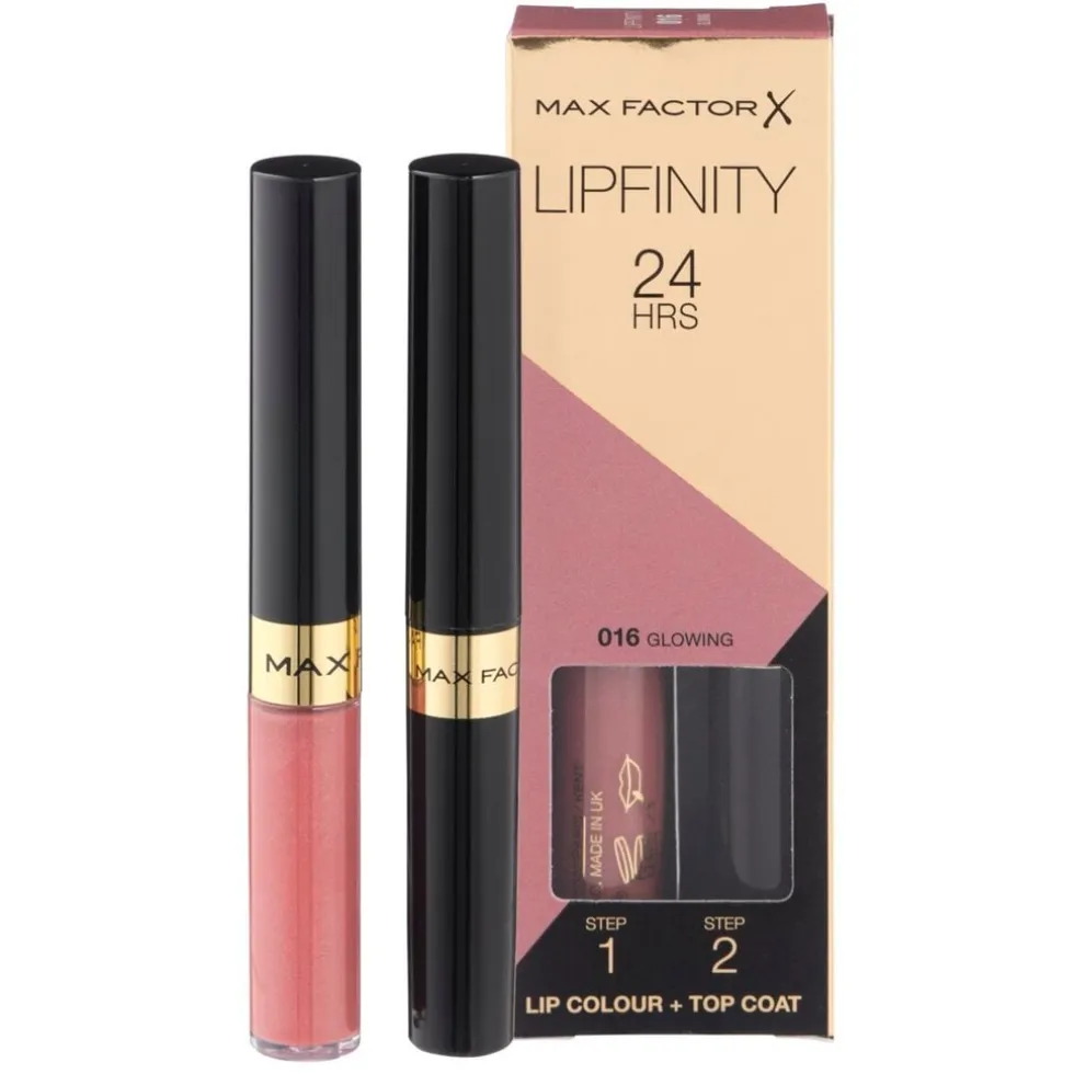 Max Factor Lipfinity Lip Colour 016 Glowing 2-Step Longlasting Lipstick