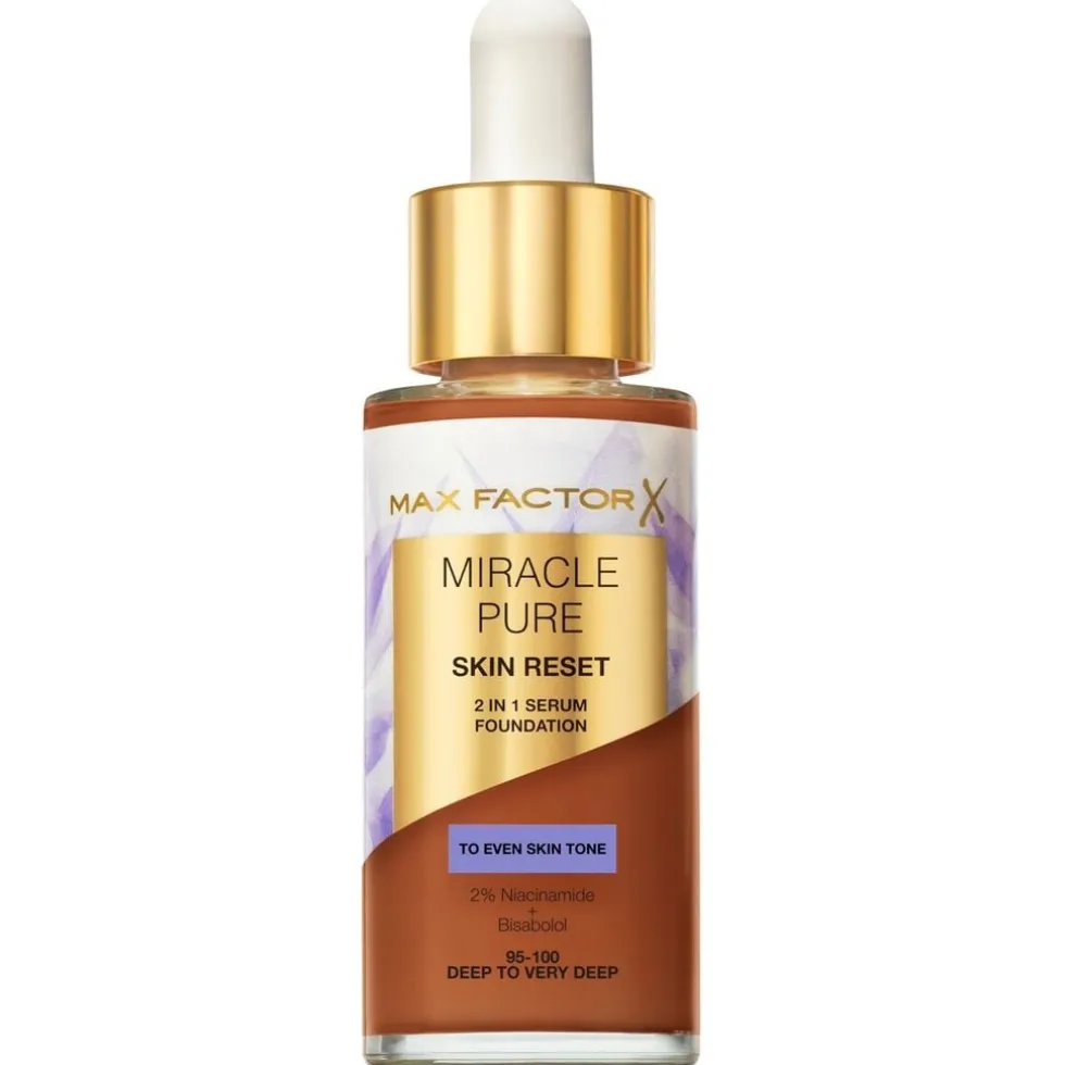 Max Factor Miracle Pure Skin Reset 95-100 Deep to Very Deep 2-in-1 Serum Foundation