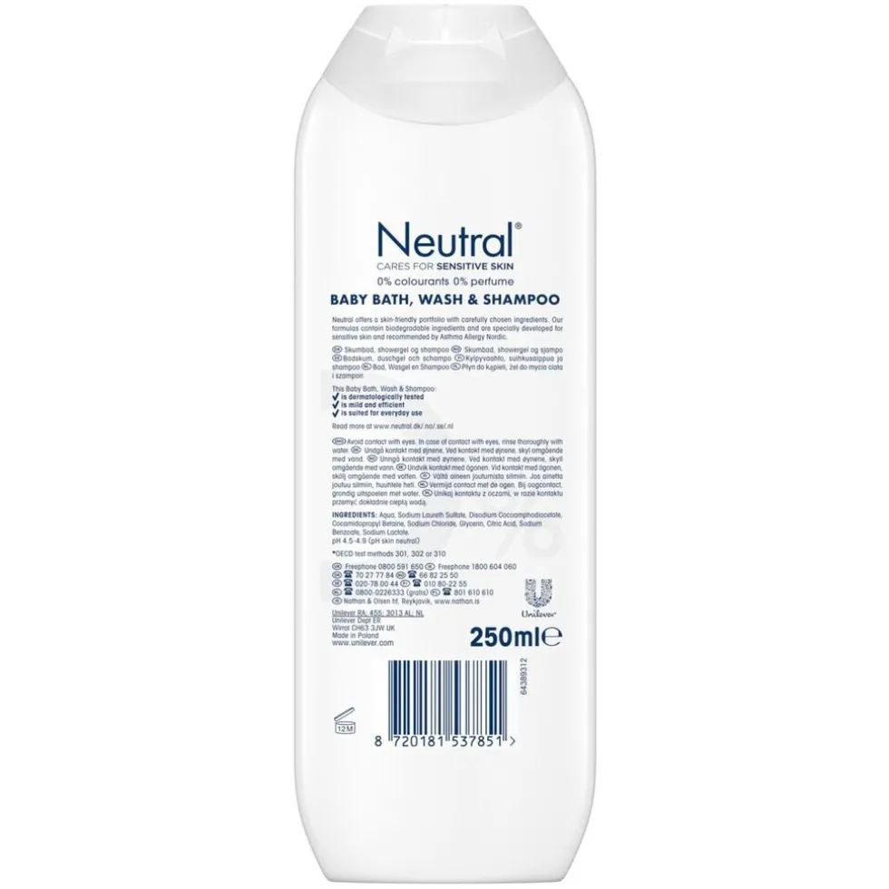 Neutral 0% Baby Bath, Wash & Shampoo