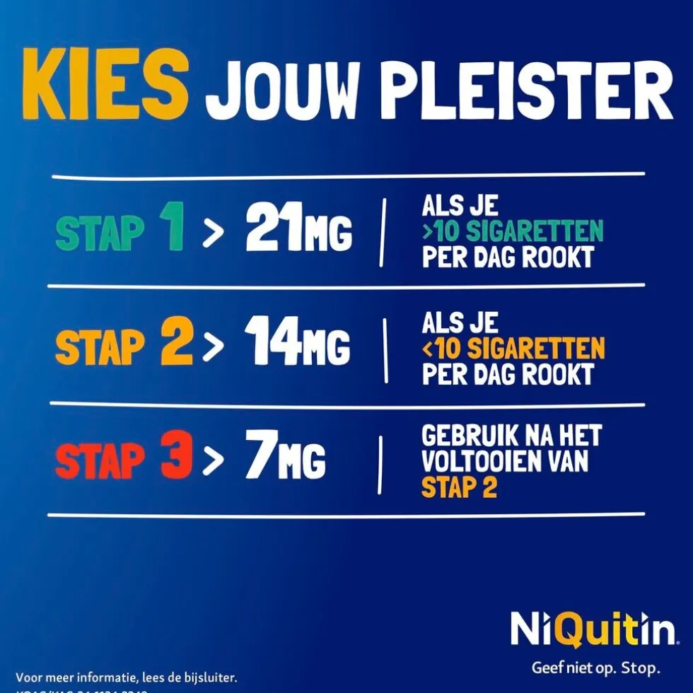 NiQuitin Clear Pleister Stap 2 - 14 mg - Nicotinepleister