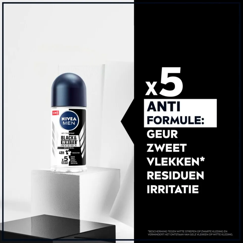 NIVEA Men Black & White Invisible Original Antitranspirant Roller