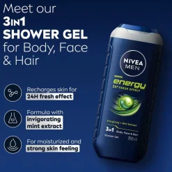 NIVEA Men Energy 24H Fresh Effect 3-in-1 Douchegel