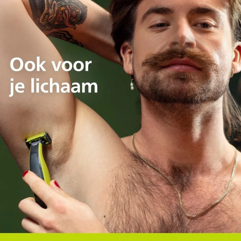 Philips OneBlade Face+Body QP2834/23 Trimmer, Scheerapparaat en Styler
