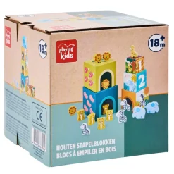 Playing Kids Safari Houten Stapelblokken