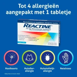 Reactine Cetirizine 10mg Filmomhulde Hooikoortstabletten