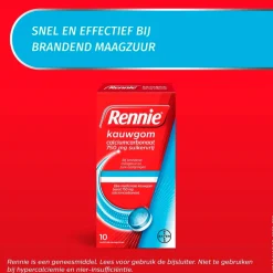 Rennie Calciumcarbonaat 750mg Suikervrije Kauwgom