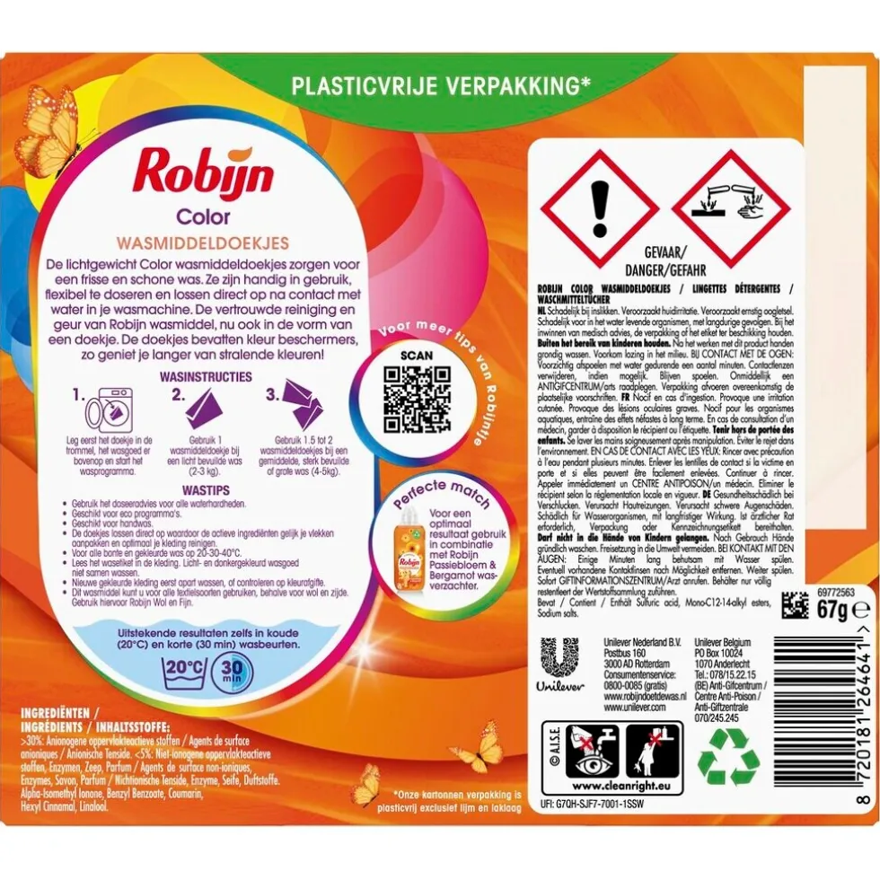 Robijn Color Wasmiddeldoekjes