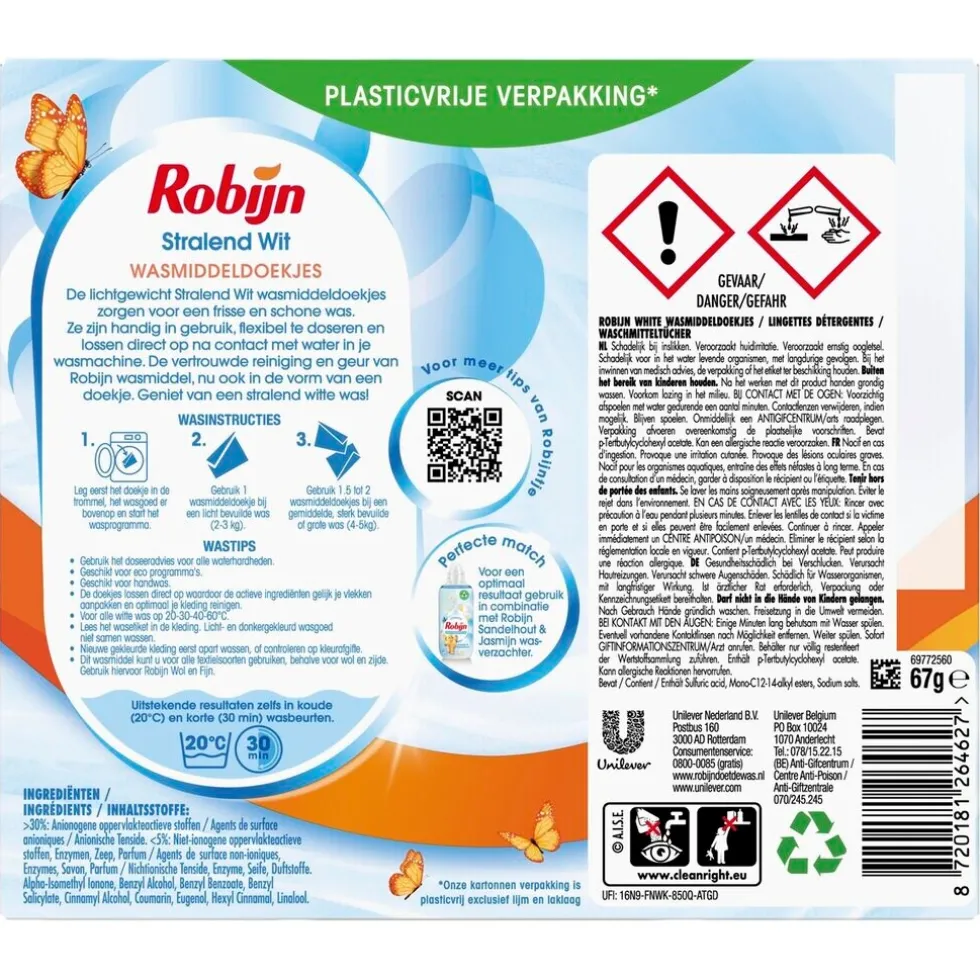 Robijn White Wasmiddeldoekjes