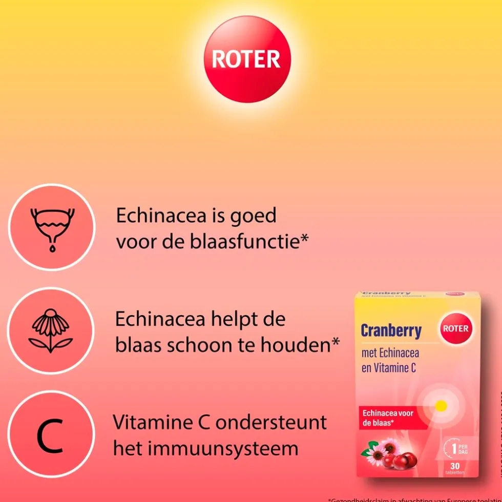 Roter Cranberry Vitamine C en Echinacea Tabletten