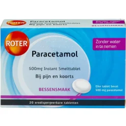 Roter Paracetamol 500mg Smelttabletten