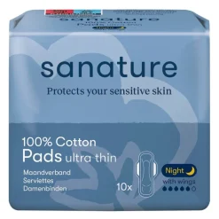 Sanature 100% Katoenen Ultra Thin Night Maandverband