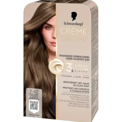 Schwarzkopf Creme Supreme 7-42 Nude Donker Beigeblond Verzorgende Crèmekleuring