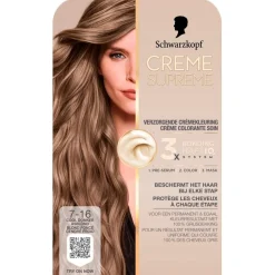 Schwarzkopf Creme Supreme 7-16 Cool Donker Asblond Verzorgende Crèmekleuring